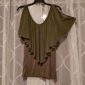 Cold shoulder Flutter top